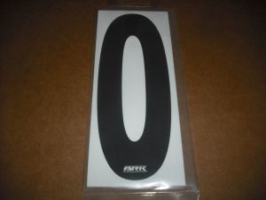 BRK 6" Adhesive Numbers - Black on White #0 (Set of 4)