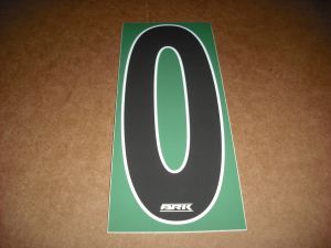 BRK 6" Adhesive Numbers - Black on Green #0 (Set of 4)
