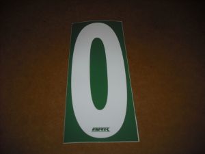 BRK 6" Adhesive Numbers - White on Green #0 (Set of 4)