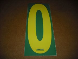 BRK 6" Adhesive Numbers - Yellow on Green #0 (Set of 4)