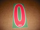 BRK 6" Adhesive Numbers - Red on Green #0 (Set of 4)