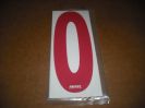 BRK 6" Adhesive Numbers - Red on White #0 (Set of 4)