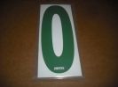 BRK 6" Adhesive Numbers - Green on White #0 (Set of 4)
