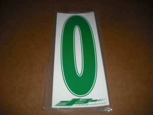 J3 6" Adhesive Numbers - Green on White #0 (Set of 4)
