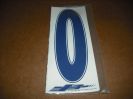 J3 6" Adhesive Numbers - Blue on White #0 (Set of 4)