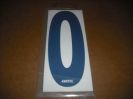 BRK 6" Adhesive Numbers - Blue on White #0 (Set of 4)
