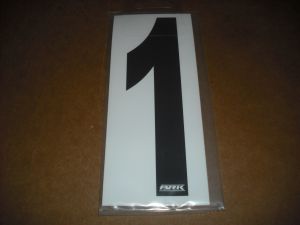 BRK 6" Adhesive Numbers - Black on White #1 (Set of 4)