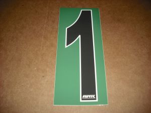 BRK 6" Adhesive Numbers - Black on Green #1 (Set of 4)