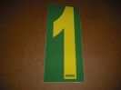 BRK 6" Adhesive Numbers - Yellow on Green #1 (Set of 4)