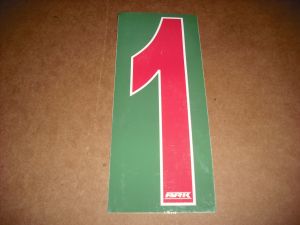 BRK 6" Adhesive Numbers - Red on Green #1 (Set of 4)