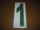BRK 6" Adhesive Numbers - Green on White #1 (Set of 4)