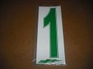 J3 6" Adhesive Numbers - Green on White #1 (Set of 4)