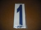 J3 6" Adhesive Numbers - Blue on White #1 (Set of 4)