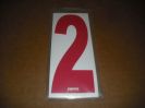 BRK 6" Adhesive Numbers - Red on White #2 (Set of 4)