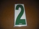 BRK 6" Adhesive Numbers - Green on White #2 (Set of 4)