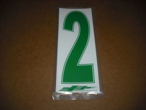 J3 6" Adhesive Numbers - Green on White #2 (Set of 4)
