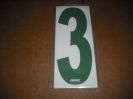 BRK 6" Adhesive Numbers - Green on White #3 (Set of 4)