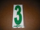 J3 6" Adhesive Numbers - Green on White #3 (Set of 4)