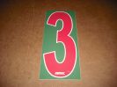 BRK 6" Adhesive Numbers - Red on Green #3 (Set of 4)