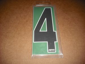 BRK 6" Adhesive Numbers - Black on Green #4 (Set of 4)