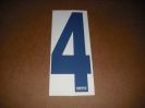 BRK 6" Adhesive Numbers - Blue on White #4 (Set of 4)