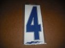 J3 6" Adhesive Numbers - Blue on White #4 (Set of 4)