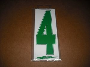 J3 6" Adhesive Numbers - Green on White #4 (Set of 4)
