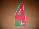 BRK 6" Adhesive Numbers - Red on Green #4 (Set of 4)