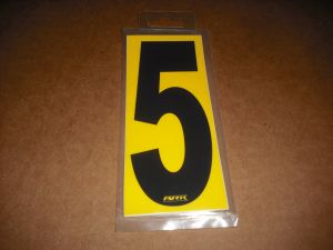 BRK 6" Adhesive Numbers - Black on Yellow #5 (Set of 4)