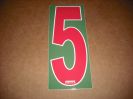 BRK 6" Adhesive Numbers - Red on Green #5 (Set of 4)