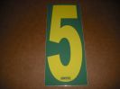 BRK 6" Adhesive Numbers - Yellow on Green #5 (Set of 4)