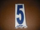 J3 6" Adhesive Numbers - Blue on White #5 (Set of 4)