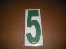BRK 6" Adhesive Numbers - Green on White #5 (Set of 4)