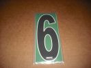 BRK 6" Adhesive Numbers - Black on Green #6 (Set of 4)