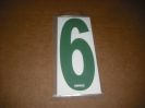 BRK 6" Adhesive Numbers - Green on White #6 (Set of 4)