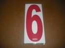 BRK 6" Adhesive Numbers - Red on White #6 (Set of 4)