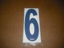 BRK 6" Adhesive Numbers - Blue on White #6 (Set of 4)