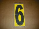 OTK Tony Kart 6" Adhesive Numbers - Black on Yellow #6 (Set of 4)