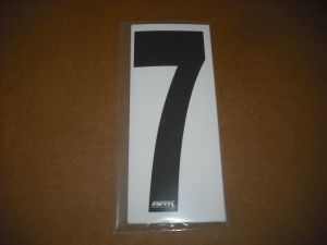 BRK 6" Adhesive Numbers - Black on White #7 (Set of 4)