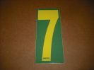 BRK 6" Adhesive Numbers - Yellow on Green #7 (Set of 4)