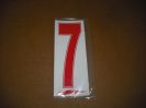 J3 6" Adhesive Numbers - Red on White #7 (Set of 4)