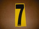 BRK 6" Adhesive Numbers - Black on Yellow #7 (Set of 4)