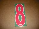 BRK 6" Adhesive Numbers - Red on Green #8 (Set of 4)