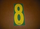 BRK 6" Adhesive Numbers - Yellow on Green #8 (Set of 4)