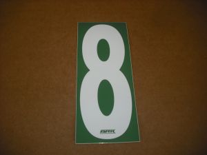 BRK 6" Adhesive Numbers - White on Green #8 (Set of 4)