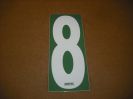 BRK 6" Adhesive Numbers - White on Green #8 (Set of 4)