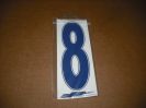 J3 6" Adhesive Numbers - Blue on White #8 (Set of 4)