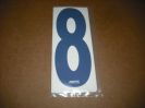 BRK 6" Adhesive Numbers - Blue on White #8 (Set of 4)