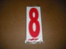 J3 6" Adhesive Numbers - Red on White #8 (Set of 4)