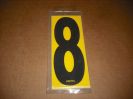 BRK 6" Adhesive Numbers - Black on Yellow #8 (Set of 4)